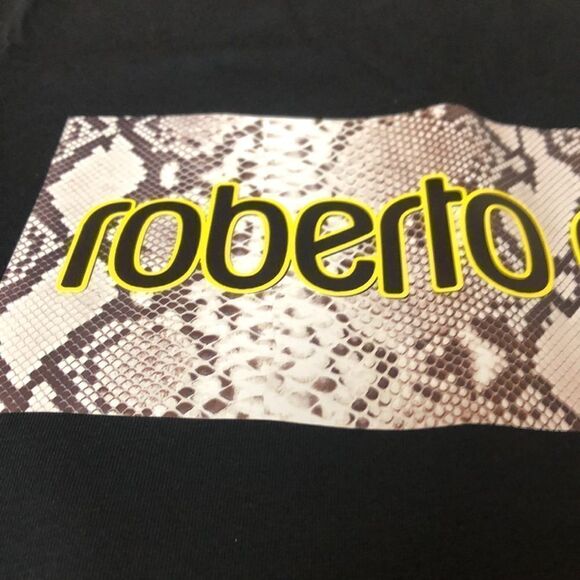 Roberto Cavalli Snake-Print Logo Tee | Large - Picture 3 of 9